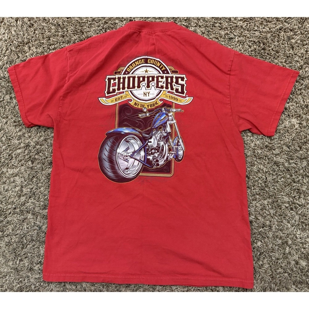 Vintage Tennessee River Orange County Choppers T-Shirt Biker Red Mens Sz Large